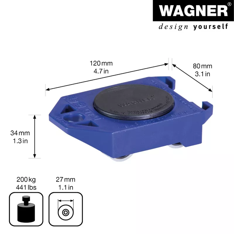 Wagner ROLLY MM 3171 20317101 plataforma de transporte, até 200 kg, azul