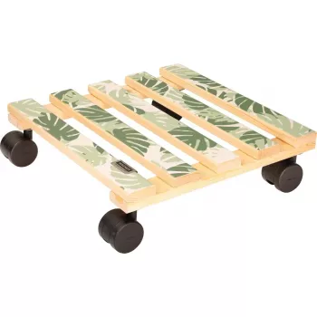 WAGNER design yourself carrinho para plantas GH0645 design quadrado em madeira 29 x 8 cm, bétula natural contraplacado, 4 rodas giratórias, 100 kg de carga 20064501
