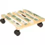 WAGNER design yourself carrinho para plantas GH0645 design quadrado em madeira 29 x 8 cm, bétula natural contraplacado, 4 rodas giratórias, 100 kg de carga 20064501