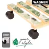 WAGNER design yourself carrinho para plantas GH0645 design quadrado em madeira 29 x 8 cm, bétula natural contraplacado, 4 rodas giratórias, 100 kg de carga 20064501