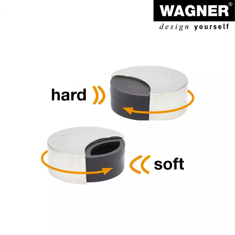 Wagner design yourself EH 5151 batente de porta em zamak com batente de borracha, cromado, Ø50 mm, para aparafusar, prateado 15515111