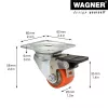 Wagner design yourself roda giratória de carga pesada RO 7935 vermelha 75 mm 100 kg 4793501