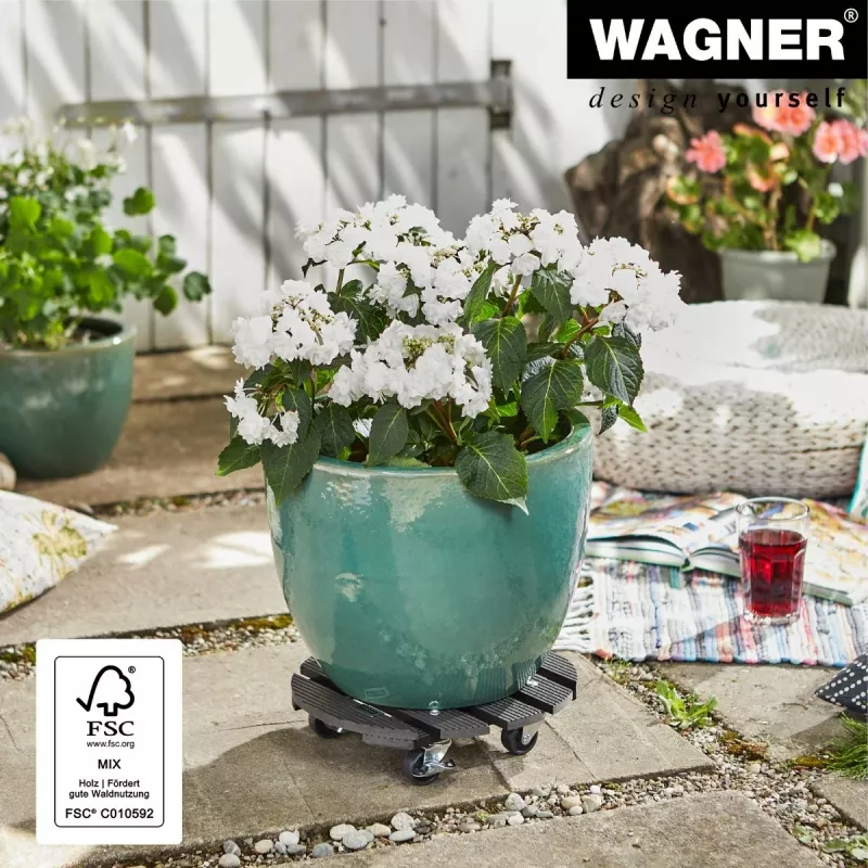 WAGNER design yourself carrinho para plantas GH0527 plástico, Ø 29 cm branco redondo, 1 unid. (20052701)