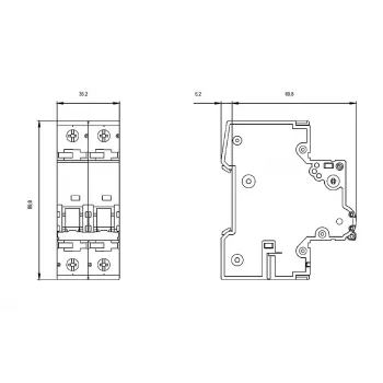 Siemens 5SY4502-7 disjuntor, 1+N, C2 5SY45027