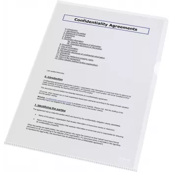 LEITZ Esselte Standard Plus capas perfuradas A4, pack de 100, transparente, polipropileno 56218