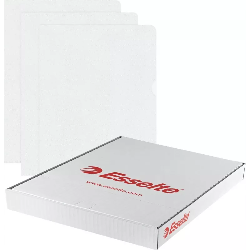 LEITZ Esselte Standard Plus capas perfuradas A4, pack de 100, transparente, polipropileno 56218