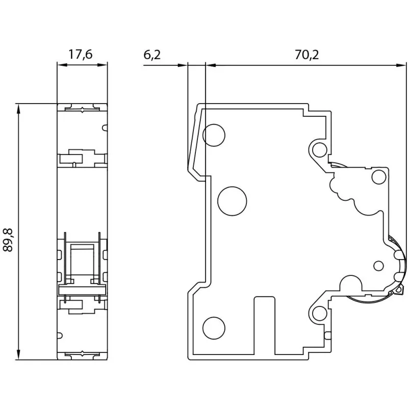 Siemens 5SY41065 disjuntor 1P 6A tipo A 10kA 230/400V