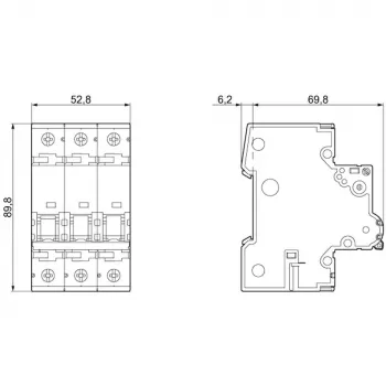 SIEMENS 5SY6325-7 disjuntor C25A 3 polos 6kA 400V AC