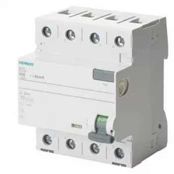 Siemens SENTRON 5SV36448 interruptor diferencial, tipo A, 40 A, 300 mA, 4 polos, 400 V, seletivo