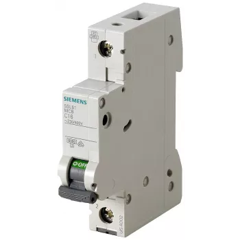 Siemens 5SL61026 SENTRON 5SL disjuntor, 1 polo, 2 A, curva C, poder de corte 6 kA, 230/400 V AC, montagem em calha DIN, 1 módulo de largura