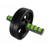 SCHILDKROT roda abdominal / treinador abdominal, preto/verde, roda dupla, 185 mm de diâmetro, 45 mm de largura 960045