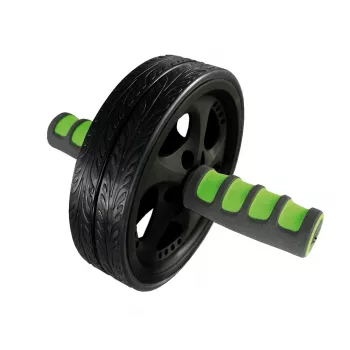 SCHILDKROT roda abdominal / treinador abdominal, preto/verde, roda dupla, 185 mm de diâmetro, 45 mm de largura 960045