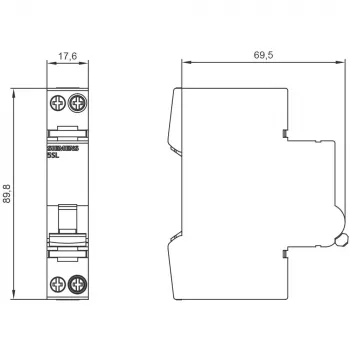 SIEMENS SENTRON 5SL6 disjuntor 230V 6kA 1P+N B13 (5SL6013-6)