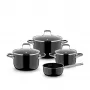 WMF Fusiontec Essential Pro conjunto de 4 peças de panelas preto 3201114047