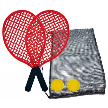 Schildkröt conjunto de ténis de praia, preto/vermelho – 2 raquetes de plástico e bola macia 970130