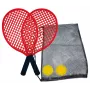 Schildkröt conjunto de ténis de praia, preto/vermelho – 2 raquetes de plástico e bola macia 970130