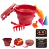 SCHILDKRÖT conjunto de brinquedo de areia 7 em 1 com balde dobrável, vermelho 970245