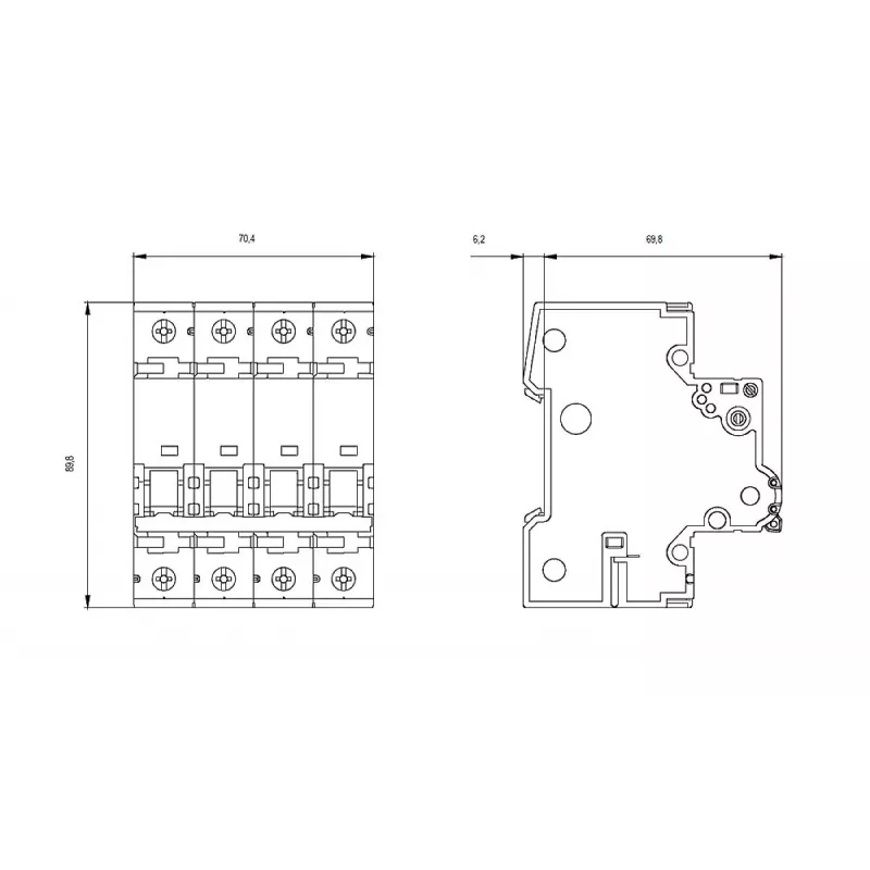 Siemens 5SY66166 disjuntor MCB 3P+N B16 16A 6kA 230/400V AC