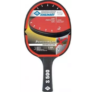 DONIC SCHILDKRÖT Protection Line S500 raquete de ténis de mesa de aprendizagem, preto/vermelho, revestimento Jade Smooth 713055