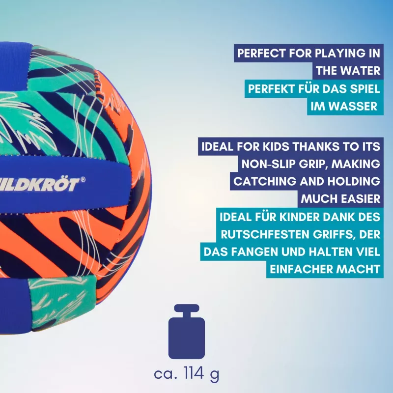 SCHILDKROT mini bola de vólei de praia em neoprene tamanho 2 superfície têxtil macia resistente à água salgada 970342