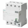 SIEMENS 5SV36468 disjuntor diferencial, tipo A, 63 A, 300 mA, 4 polos, 400 V, seletivo