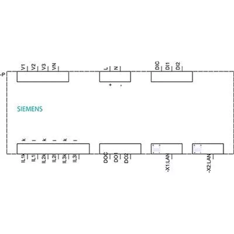 Siemens SENTRON PAC3220 Analisador de potência, Modbus TCP, LCD, 96x96mm montagem em painel, 690/400V AC, 24-60V DC tensão auxiliar, terminais de parafuso 7KM32201BA011EA0