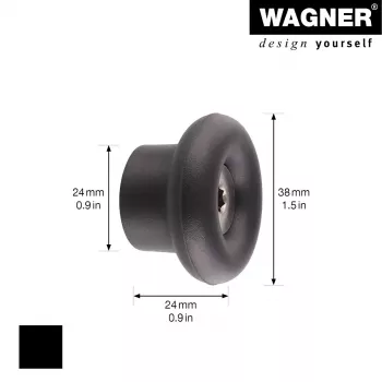Wagner design yourself DOT GH 0201 Gancho de parede, preto, 1 gancho, montagem com parafusos, plástico 17020121