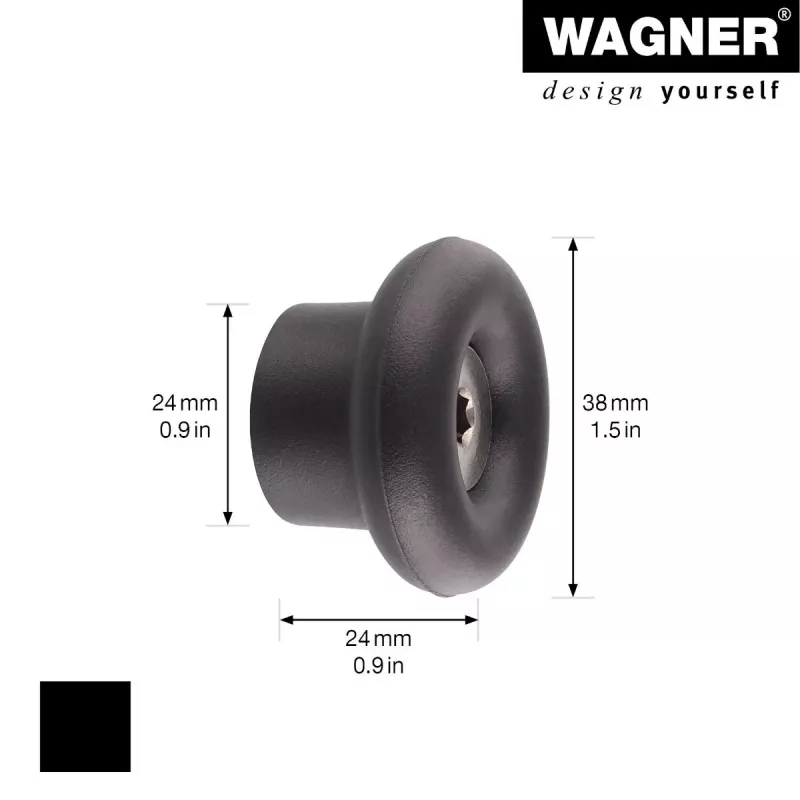 Wagner design yourself DOT GH 0201 Gancho de parede, preto, 1 gancho, montagem com parafusos, plástico 17020121