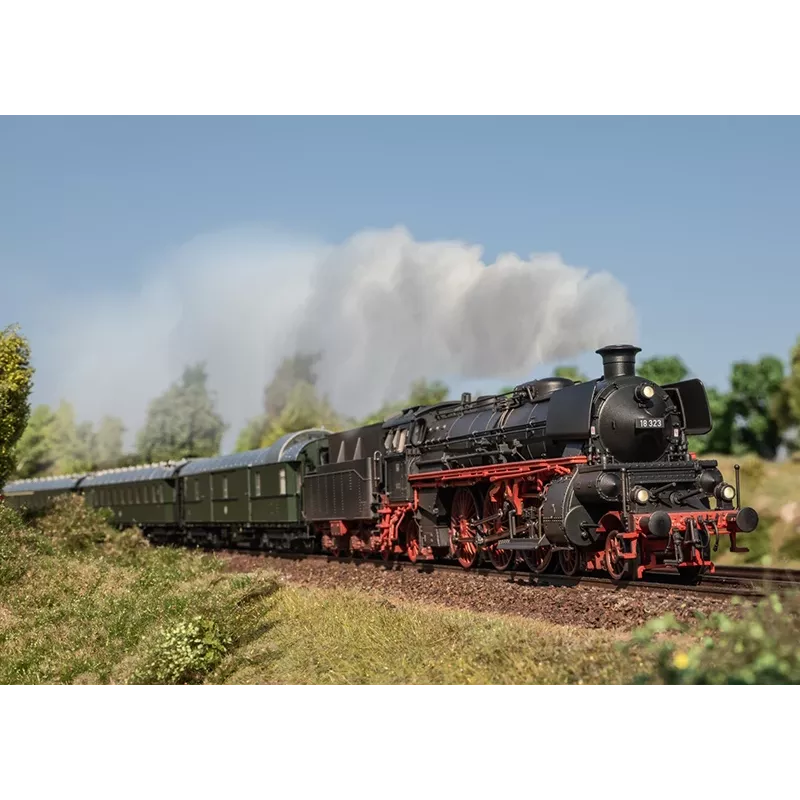 Märklin 038327 H0 Locomotiva a vapor série 18.3 18 323 DB Época III com descodificador digital mfx+ e som