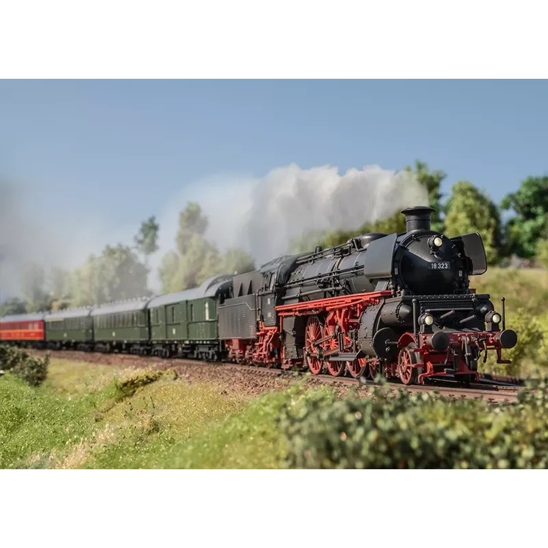 Märklin 038327 H0 Locomotiva a vapor série 18.3 18 323 DB Época III com descodificador digital mfx+ e som