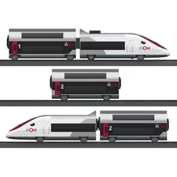 Märklin TGV Duplex H0 Conjunto de comboio digital de 5 peças com Mobile Station 2, branco/preto 029406