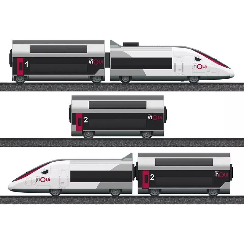 Märklin TGV Duplex H0 Conjunto de comboio digital de 5 peças com Mobile Station 2, branco/preto 029406