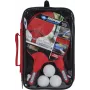 DONIC Schildkröt 788662 Conjunto de ténis de mesa - 2 raquetes, 3 bolas, rede - preto/vermelho