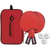 DONIC Schildkröt 788662 Conjunto de ténis de mesa - 2 raquetes, 3 bolas, rede - preto/vermelho