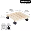 WAGNER design yourself Suporte com rodas para plantas GH0037, madeira de faia, bege, quadrado, 29 x 29 x 8,3 cm, capacidade de carga 100 kg 20003701