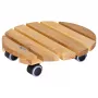 WAGNER Multiroller ERLE soft redondo Ø34cm Suporte com rodas para plantas, madeira maciça de amieiro, 100 kg, 3 rodas giratórias, protege o chão 20026201