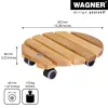 WAGNER Multiroller ERLE soft redondo Ø34cm Suporte com rodas para plantas, madeira maciça de amieiro, 100 kg, 3 rodas giratórias, protege o chão 20026201
