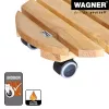WAGNER Multiroller ERLE soft redondo Ø34cm Suporte com rodas para plantas, madeira maciça de amieiro, 100 kg, 3 rodas giratórias, protege o chão 20026201