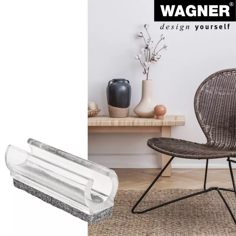 Wagner design yourself EH 0690 Deslizadores para móveis Clip-On, plástico, pernas redondas de 12 mm, pack de 4, branco 15069099
