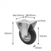 Wagner design yourself Roda giratória RO 8124 prateada 50 mm roda 40 kg capacidade de carga 4812401