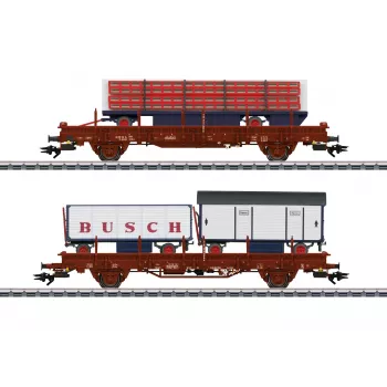 Märklin 45042 Conjunto de 2 vagões de mercadorias H0 Circo Busch da DR