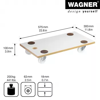 Wagner MM 1319 20131901 plataforma de transporte, até 200 kg, branca