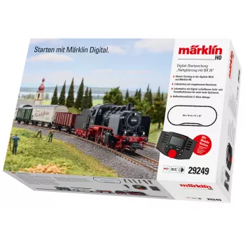 Märklin 29249 H0 conjunto de início digital - comboio de mercadorias local com locomotiva a vapor DB Baureihe 24
