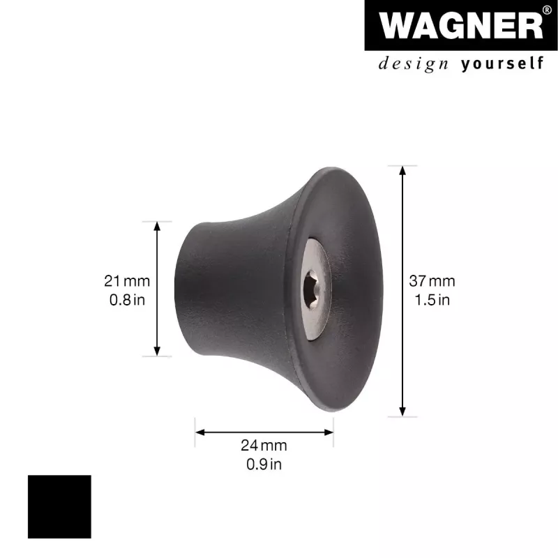 Wagner design yourself TULIP cabide de parede GH 0301, 1 gancho, preto 17030121