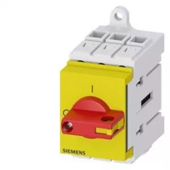 Siemens 3LD30300TK13 interruptor principal / seccionador de carga, 3 polos, 16 A, 7,5 kW, vermelho/amarelo