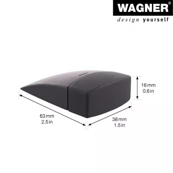 Wagner design yourself EH 5150 batente de porta de chão, zamac e plástico, níquel mate, 45 mm altura 15515011