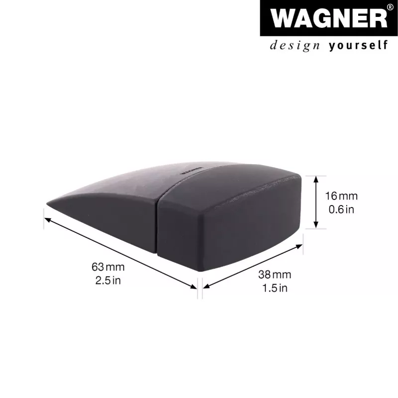 Wagner design yourself EH 5150 batente de porta de chão, zamac e plástico, níquel mate, 45 mm altura 15515011