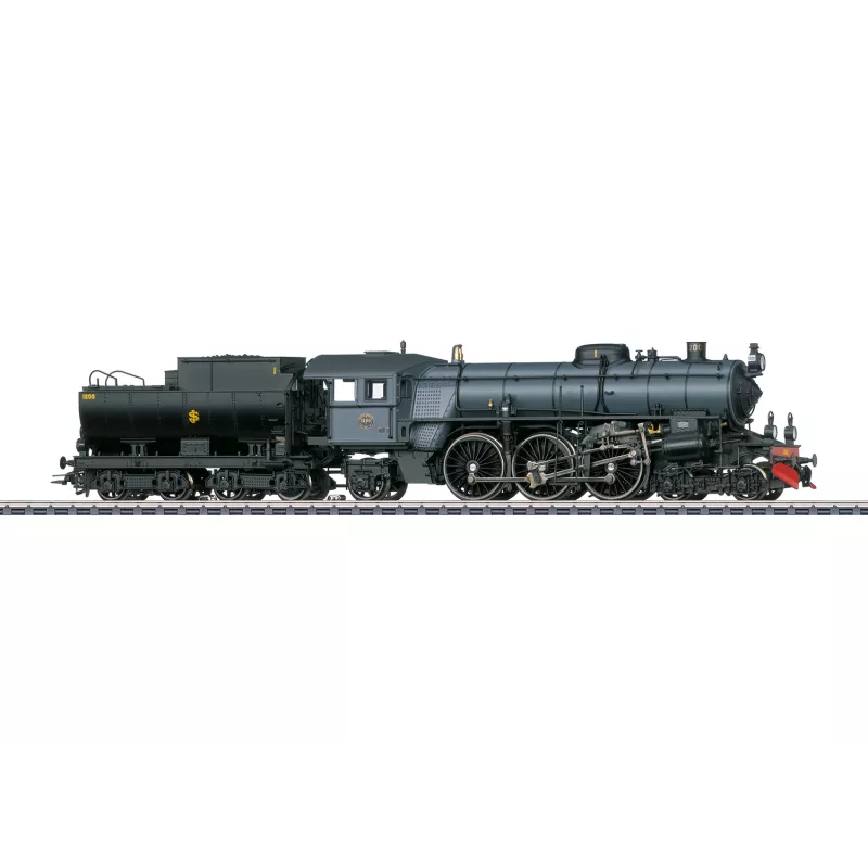 Märklin 39490 H0 locomotiva a vapor de comboio rápido Bayerische S 3/6, número de serviço 18 490, AC Digital com som e fumo