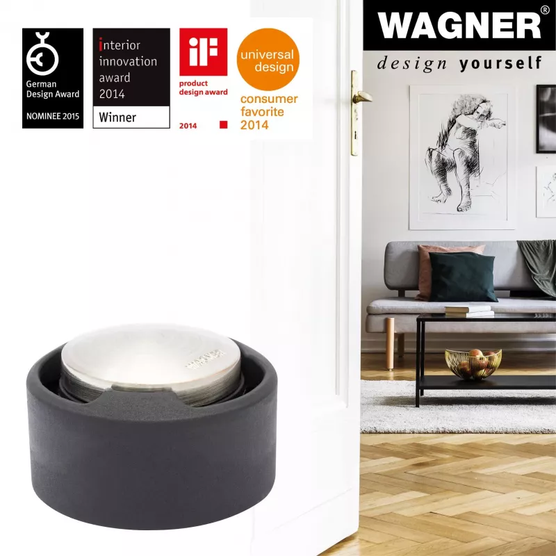 Wagner design yourself EH 5171 batente de porta, zamac com amortecedor de borracha, Ø 5 cm, níquel mate/preto 15517111