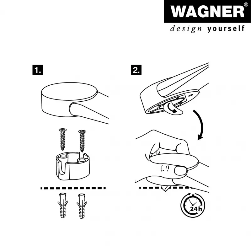 Wagner Design Yourself EH 5116 batente de porta, zamac com amortecedor de borracha, Ø 50 mm, níquel mate 15511611